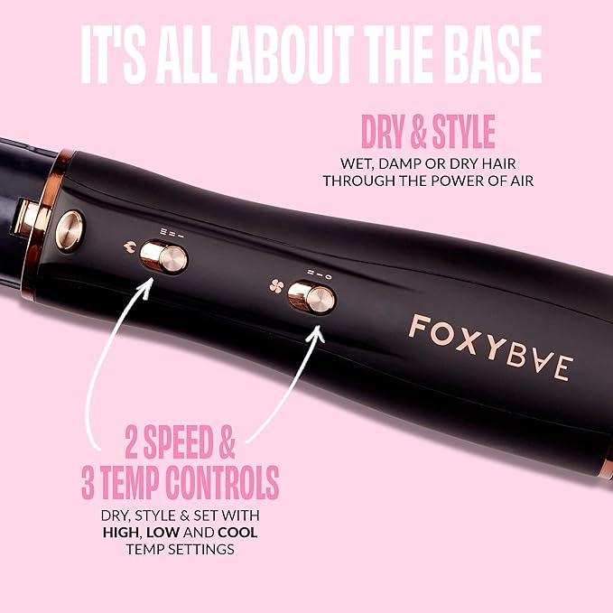 FoxyBae 3-in-1 Ceramic Interchangeable Hair Tools - Blowout [Black Rose-Gold]