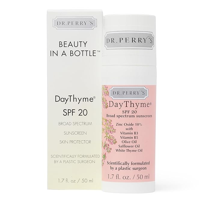 Dr. Perry’s DayThyme SPF 20 Daily Broad Spectrum Sunscreen with Zinc Oxide and Vitamins B3, B5