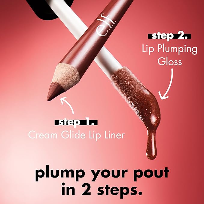 e.l.f. Lip Plumping Gloss, Soothes, Shimmer, Peach Bellini, Lip