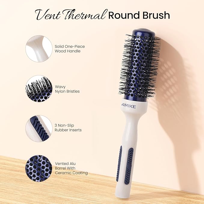 AIMIKE Nano Ionic Tech Small Round Brush, Ceramic