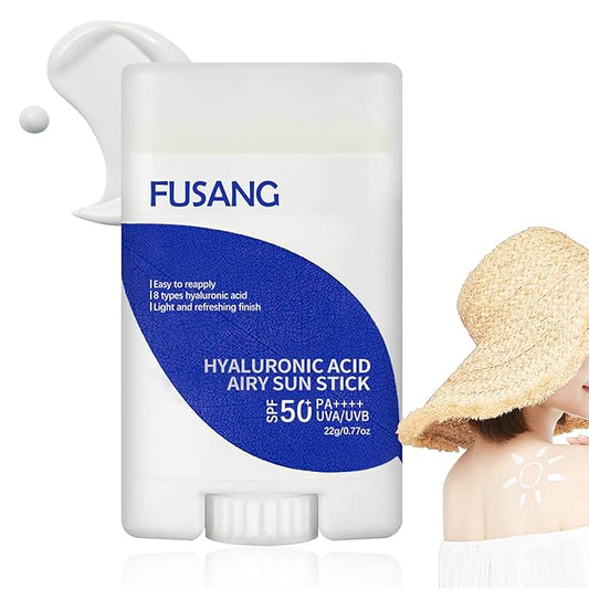 Hyaluronic Acid Face Sunscreen Stick SPF 50+ PA++++,Moisturizing Sunscreen Face Stick for Women and Men,Hydrating Non-Greasy Roll on Sunscreen Stick Face for All Skin Types