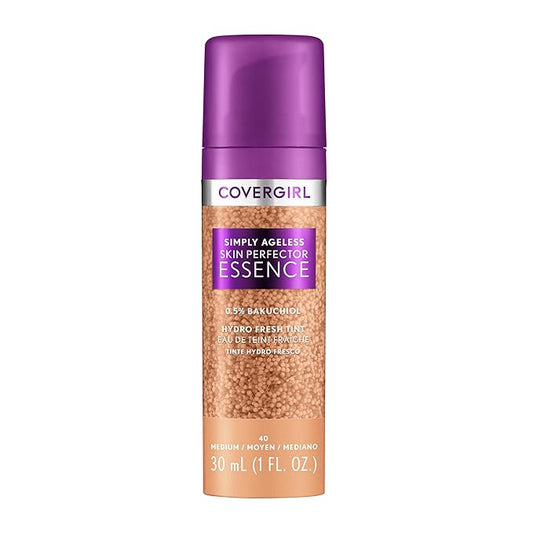 Covergirl Simply Ageless Skin Perfector Essence Foundation, 40 Vegan Formula, 1.0oz