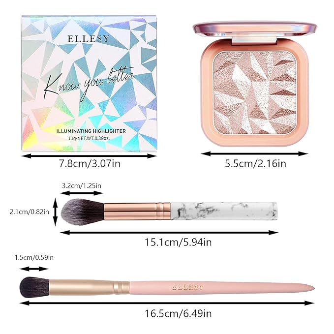 Face Highlighter Makeup Palette Kit, Shimmer Glitter Highlight Face