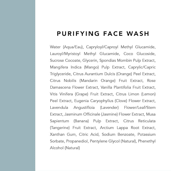 Indie Lee Purifying Face Wash - Hydrating Facial Cleanser + Makeup Remover - With Orange, Lavender, Burdock + Jasmine - Foam Face Wash for All Skin Types (125ml)