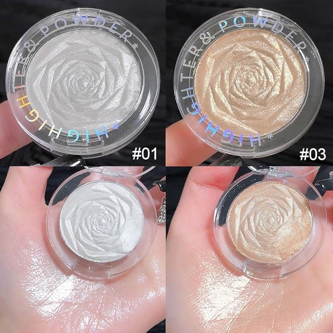 evpct Pearl White & Champagne Gold Face Highlighter