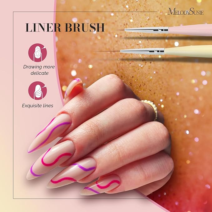 MelodySusie Nail Art Brushes Set,6pcs