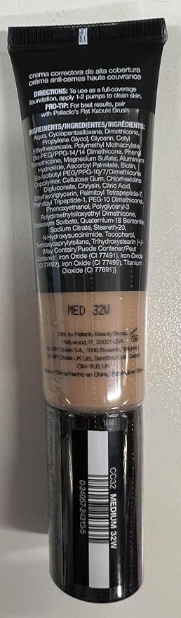 Palladio Full-Coverage Color Correction CC Cream, Oil-Free with