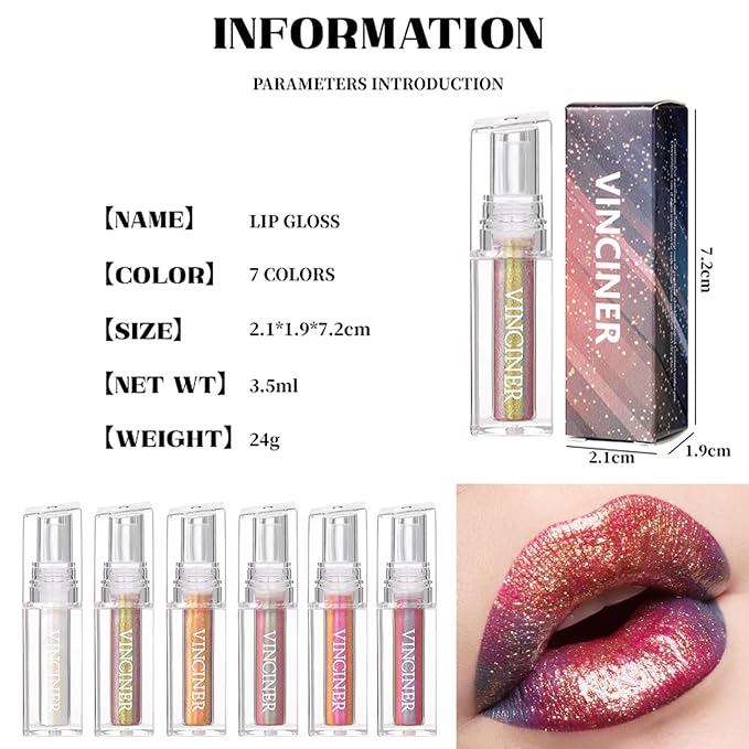 Glitter Liquid Lipstick Chameleon Eyeshadow Waterproof Long Lasting Diamond Shimmer Glitter Lipstick,Multi-Dimensional Eye Looks, High Pigmented Non-stick Cup Lipstick Party(04#)