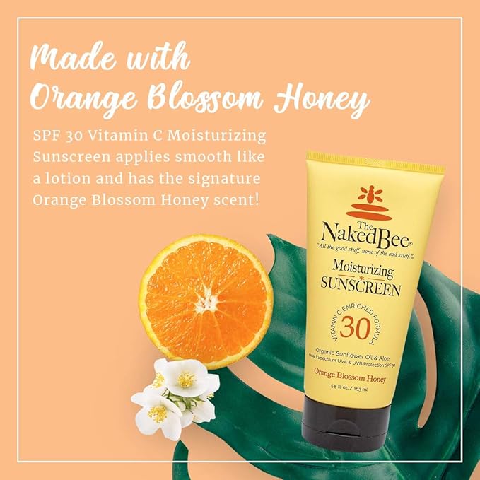 The Naked Bee Vitamin C Face & Body Sunscreen Protection (5.5 Oz) - Suncreen Moisturizing Vitamin C Cream - Sunblock - Sunflower Oil & Aloe with Spf 30