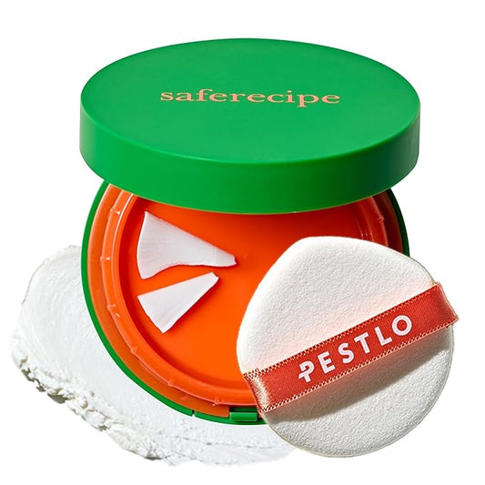 PESTLO Saferecipe No Sebum Grinding Sun Pact SPF 50+, PA+++ 0.63oz/ 18g- Grinding Dial Compact, Solid Cushion to a Soft Powdery Sunscreen, Sebum Control, Non-Irritating, Hypoallergenic Sun Pact