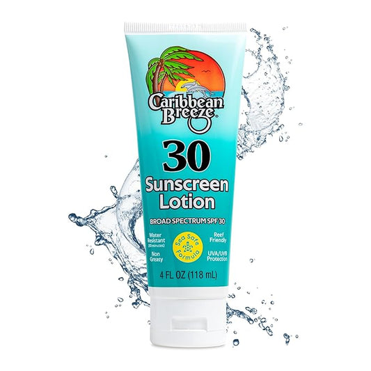 Reef Friendly Sunscreen SPF 30 Lotion, Mango Lime Scent Body Sunscreen Lotion, Rich in Anti Oxidants, Water Resistant Up to 80 Minutes, Broad Spectrum Body Lotion with Sunscreen, 4 oz (120 ml)