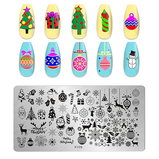 Christmas nail stamping plates,winter snowflake