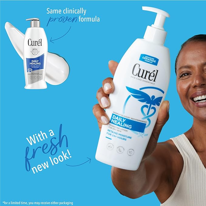 Curél Daily Healing Body Lotion for Dry Skin, Repairs Dry Skin and Retains Moisture, Body and Hand Lotion, 20 Ounce, with Advanced Ceramides Complex