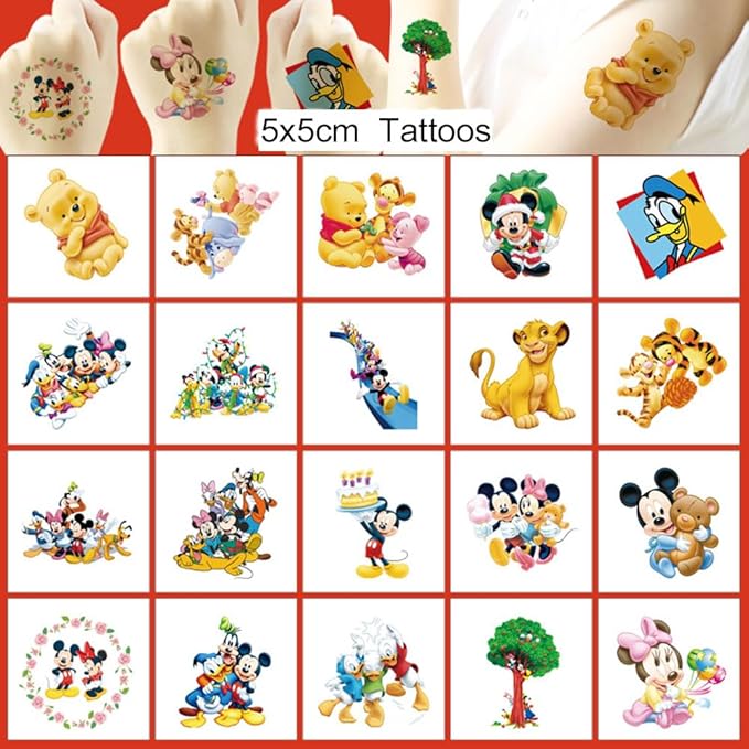 20 sheets disney temporary tattoos