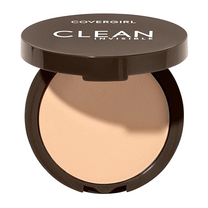 Covergirl Clean Invisible Pressed Powder, Lightweight, Breathable, Vegan Ivory 110, 0.38oz