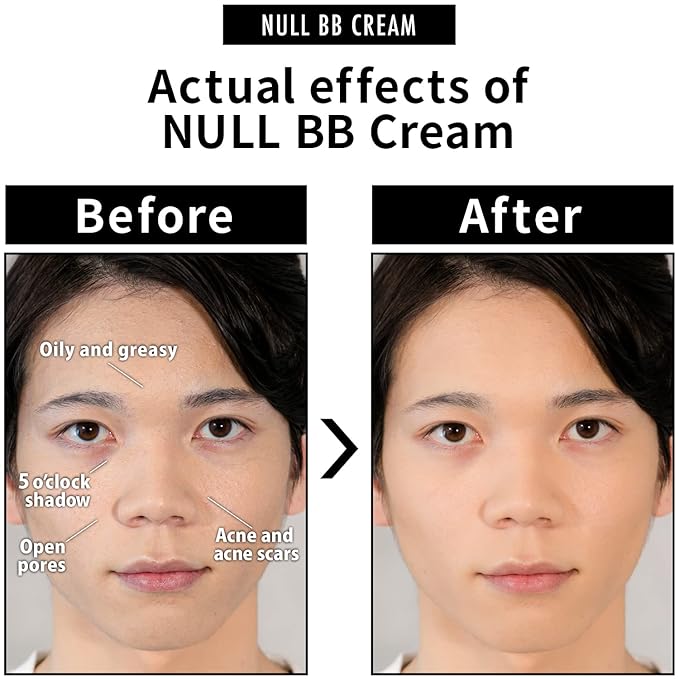 NULL [Matte Finish] mens BB Cream, Mens concealer, Japan (Ochre) 7oz