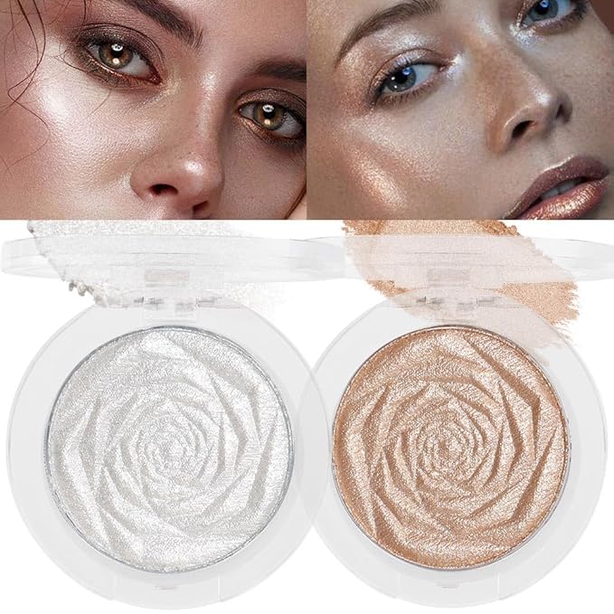 evpct Pearl White & Champagne Gold Face Highlighter