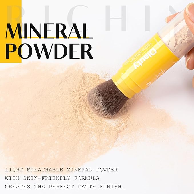 Mineral Setting Powder, Matte Oil Control Mineral Brush (Translucet, ) 8g