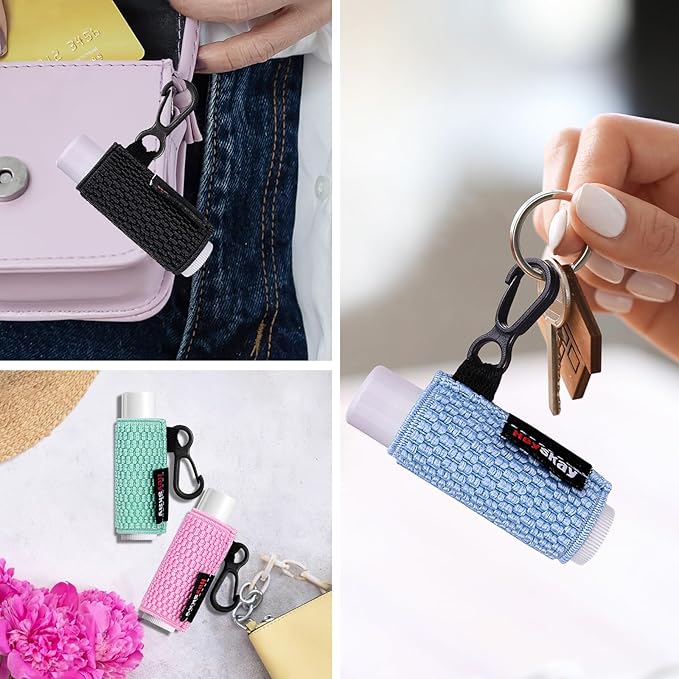 Lip Balm Holder Keychain Compact Clip