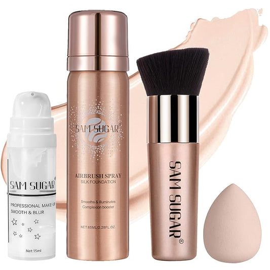 AirBrush Foundation Spray Set, Spray Foundation Makeup and Ivory White)