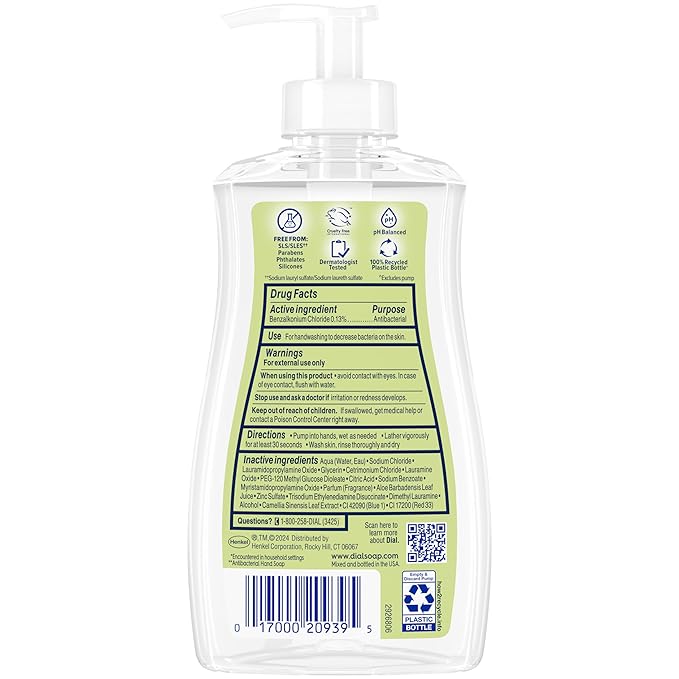 Dial Antibacterial Liquid Hand Soap, White