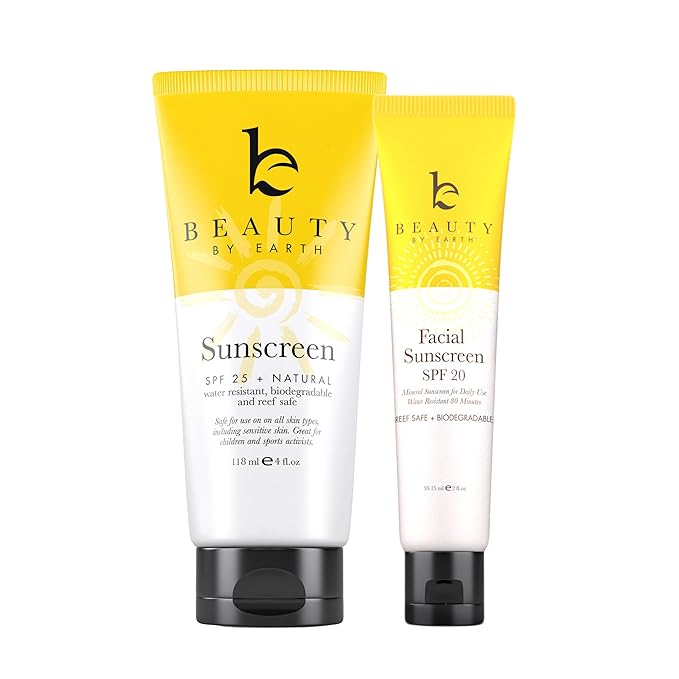 Mineral Sunscreen Set - Face Sunscreen SPF 20 & Body Sunscreen Lotion SPF 25, Zinc Oxide Sunscreen, Reef Friendly Sunscreen, Travel Sunscreen & Facial Sunscreen, Great Baby Sunscreen & Kids Sunscreen