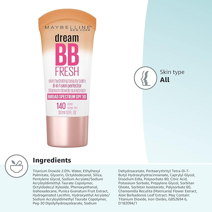 Maybelline Dream Fresh Skin Hydrating BB Cream, 8-in-1 Fl Oz