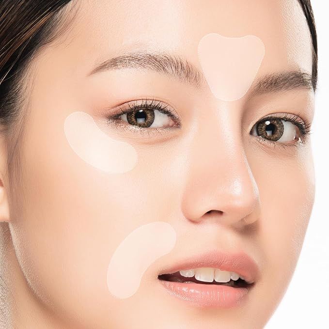 Anti-Wrinkle Patch with Hydrolyzed Collagen, Forehead & Eye & Smile Line Wrinkle Patches, Anti-Wrinkle Tape, K-Beauty Overnight Under Eye Patches, Korean Skincare, 5ea (10patches X 5)