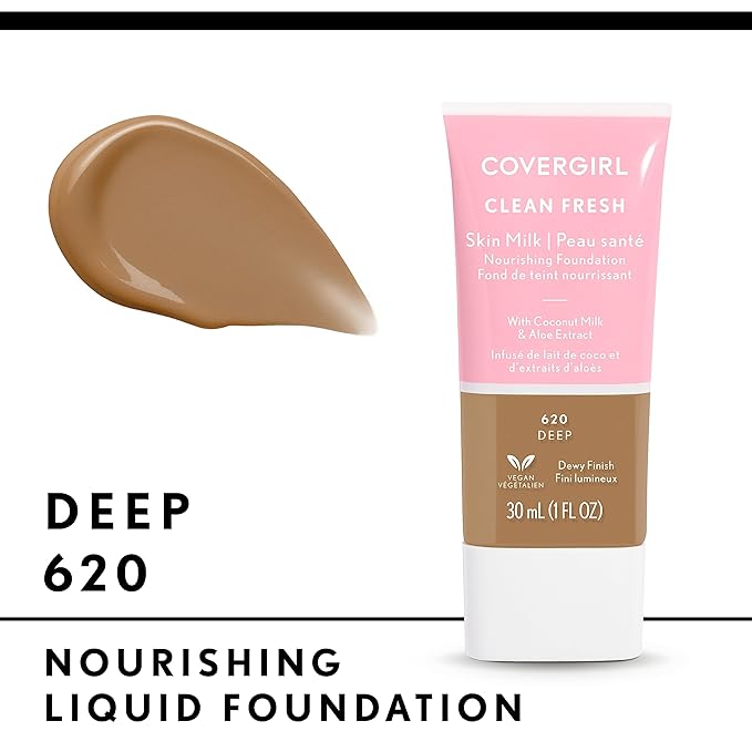 COVERGIRL Clean Fresh Skin Milk Foundation, Deep, 1 may vary)