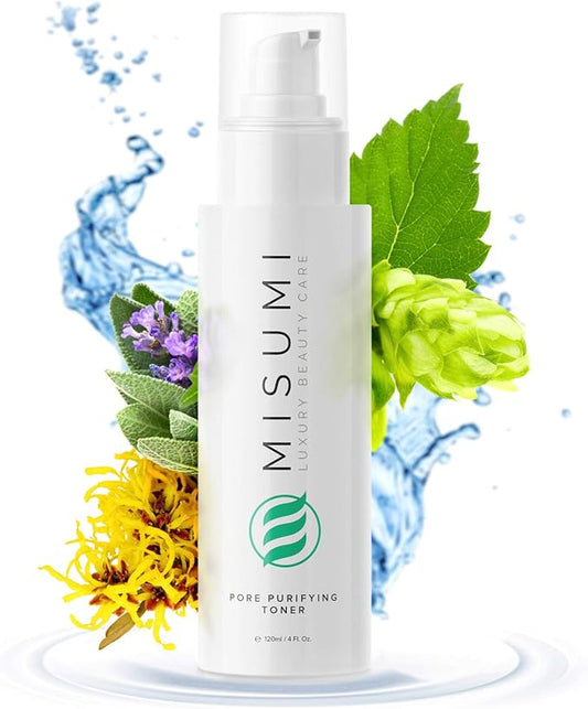 Purifying Toner for Face & Skin – Pore Minimizer Facial Astringent Acne Treatment for Women & Men – Witch Hazel, Lavender, Sage & Hops Combination for All Skin Including Dry, Oily and Sensitive