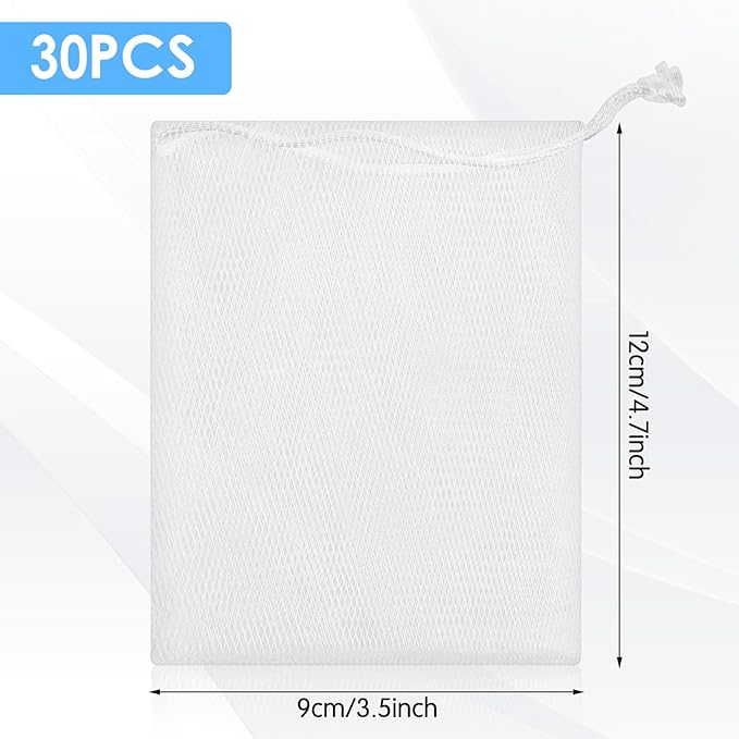 30Pcs Soap Exfoliating Mesh Soap Pouch