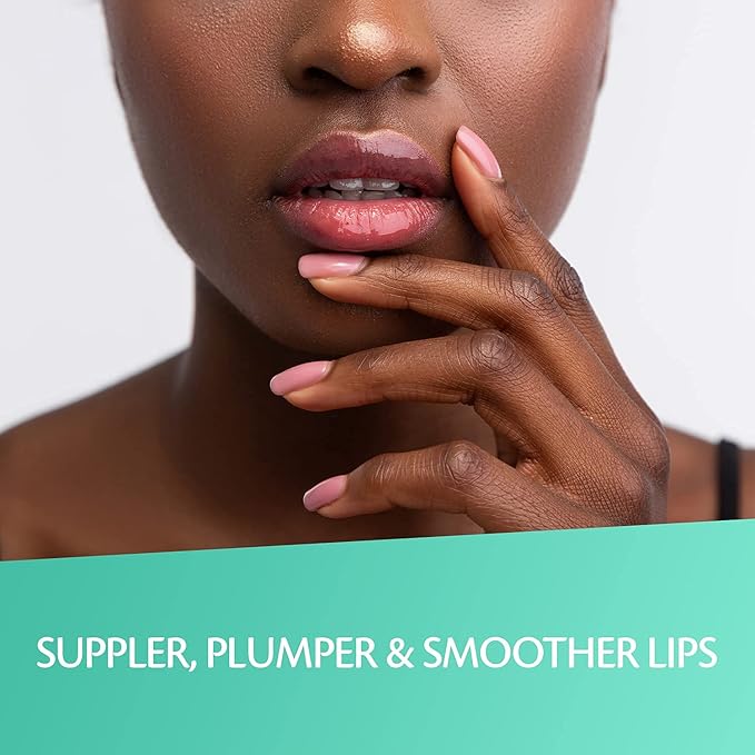 Collagen Lip Plumper Clinically Proven Natural Lip Enhancer for Fuller Softer Lips Increased Elasticity Reduce Fine Lines Hydrating Plump Gloss Lipstick Primer 4 ml (Teal) by M3 Naturals