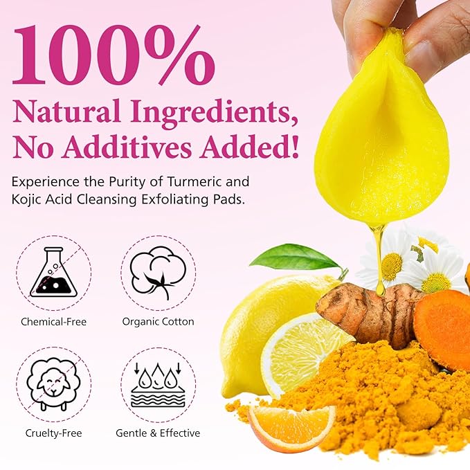 Turmeric kojic acid cleansing pads,