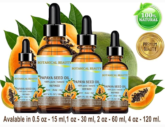 PAPAYA SEED OIL. 100% Pure / Natural / Lip Care. 0.5 Fl.oz