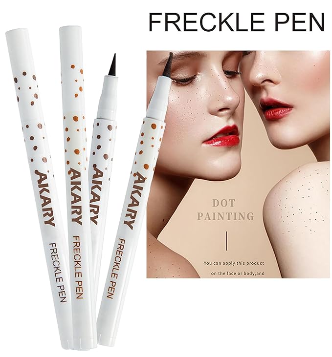 AKARY Freckle Pen Professional Lifelike Face Concealer Point Dark Brown)