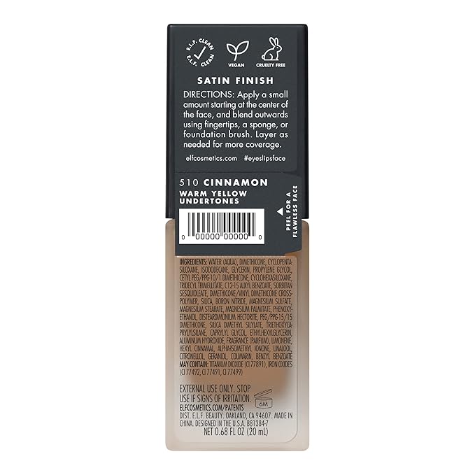 e.l.f. Flawless Finish Foundation, Lightweight & Medium Coverage, Oz () 20mL