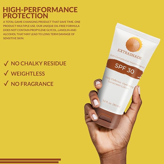 Premium Hydro Boost Black People Sunscreen for Face, Body, and skin of color, Broad Spectrum UVA/UVB Oil Free, Non-Greasy Sun block with Hyaluronic Acid, SPF 30,(3 FL Oz)