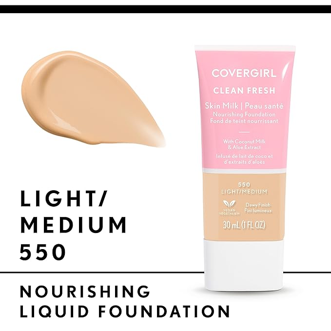 COVERGIRL, Clean Fresh Skin Milk Foundation, Light/Medium, 1 may vary)