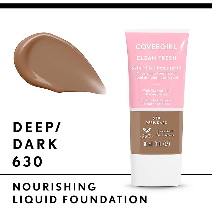 COVERGIRL, Clean Fresh Skin Milk Foundation, Deep/Dark, 1 may vary)