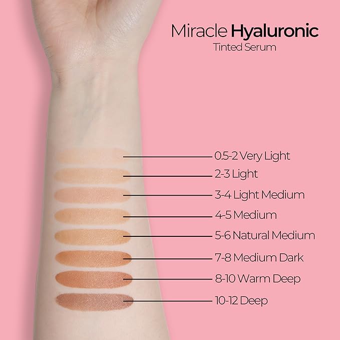 MCoBeauty Miracle Hyaluronic Tinted Serum, 5-6 Medium/Tan, Hydration Free Cosmetics