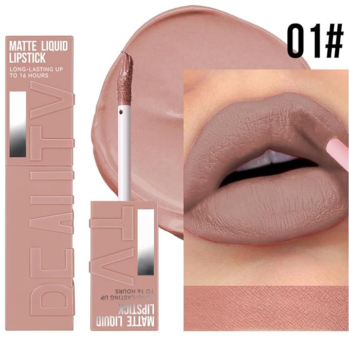 Liquid Matte Lipstick, Smudge Proof Lipstick, Nude Lipstick,