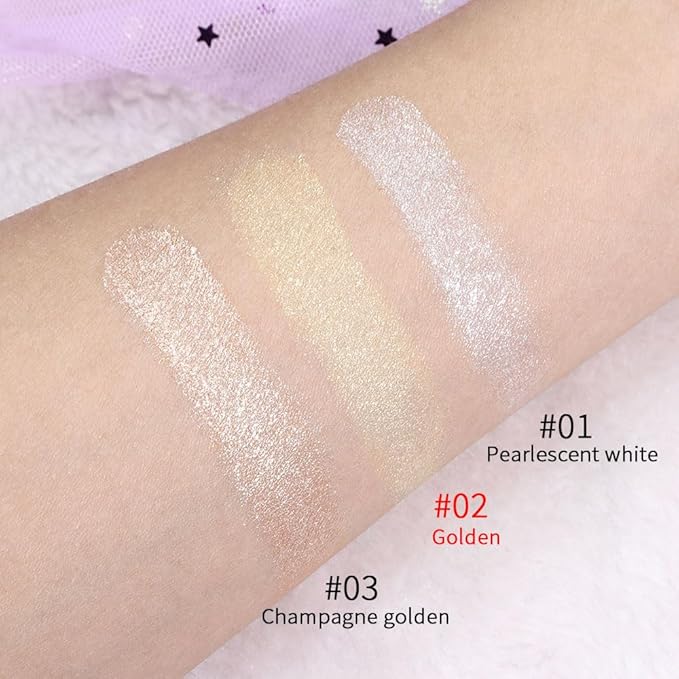 evpct Blonde Gold Face Highlighter Makeup Shimmer Glitter