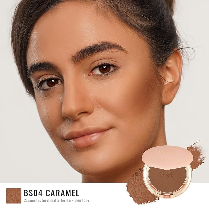 Oulac Matte Bronzer Powder Face Makeup with Mirror Cruelty-Free BS04