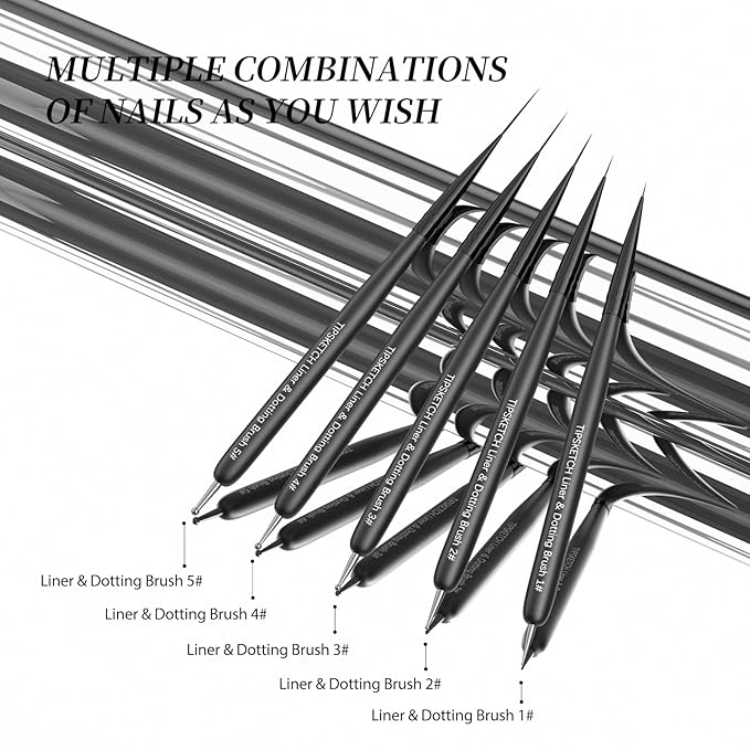 Nail art liner brushes 5pcs