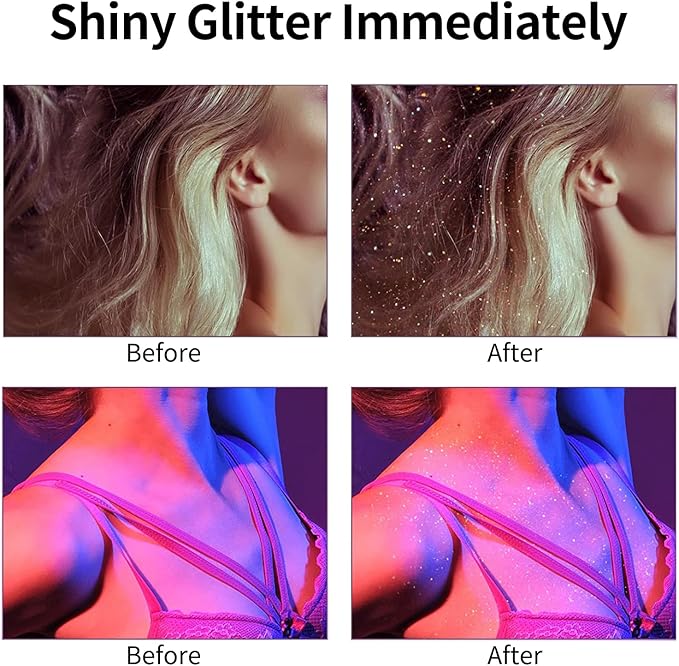 Body glitter spray, glitter spray