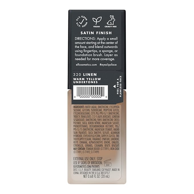 e.l.f. Flawless Finish Foundation, Lightweight & Medium Coverage, Oz () 20mL