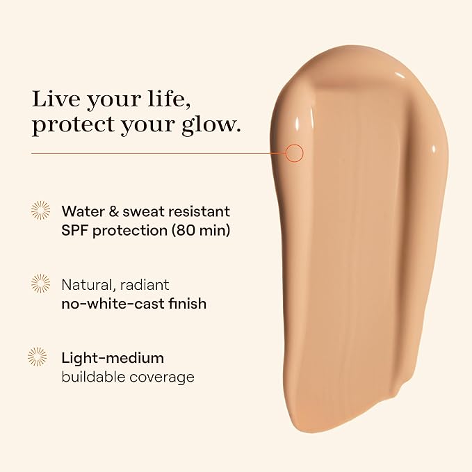 Live Tinted Hueguard Skin Tint SPF 50 - Tinted Mineral Sunscreen with Light-Medium Buildable Coverage With a Hydrating and Radiant Finish - Water and Sweat Resistant, 1.35 fl oz - Shade 10