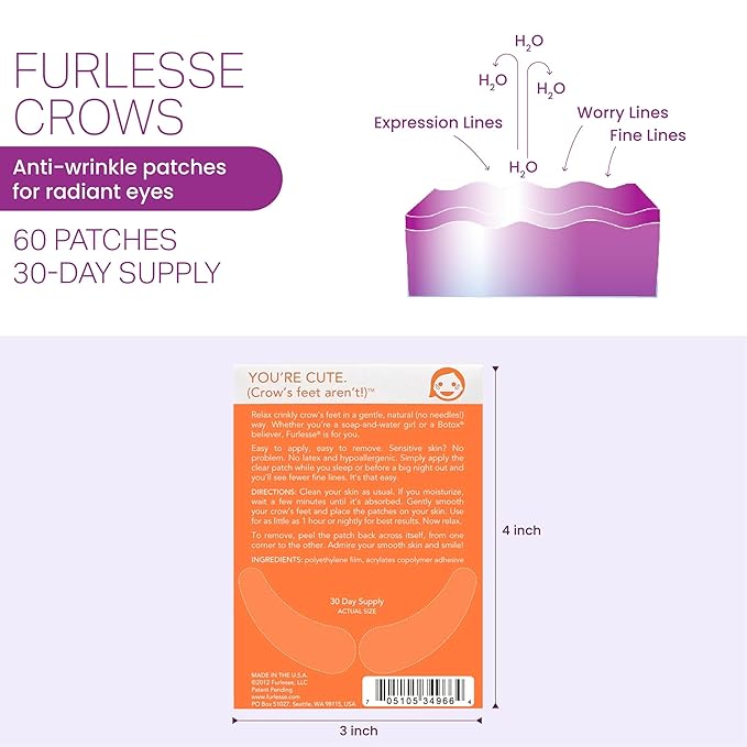 Furlesse Crows Wrinkle Patches, Overnight Eye Anti-aging