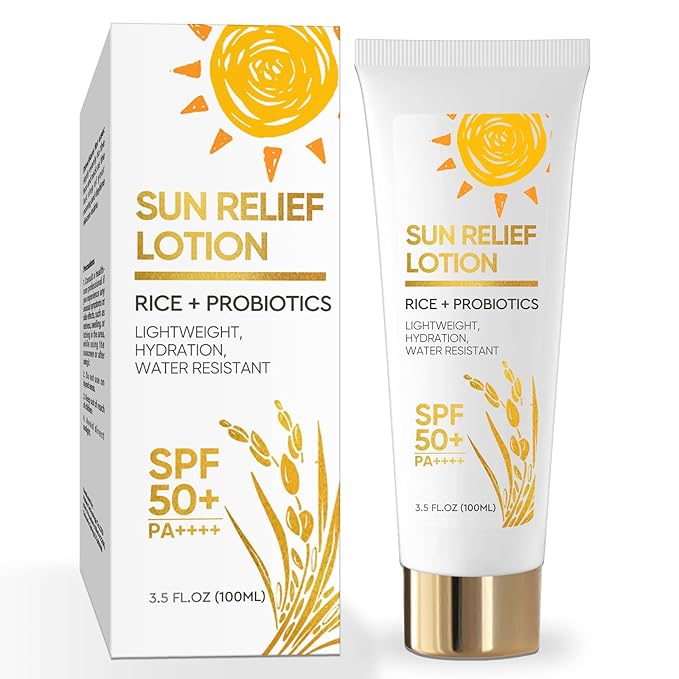 Rice Sunscreen, Face Sunscreen SPF 50, Sunscreen for Face & Body, Long-Lasting Daily & Travel Sun Block, All Skin Types