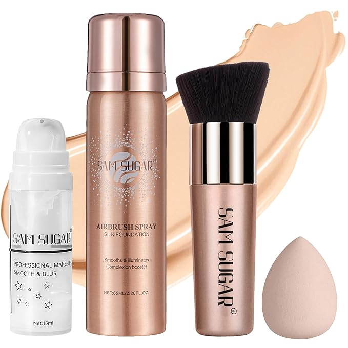 AirBrush Foundation Spray Set, Spray Foundation Makeup and (#3 Nude)